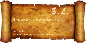 Brucker Levente névjegykártya